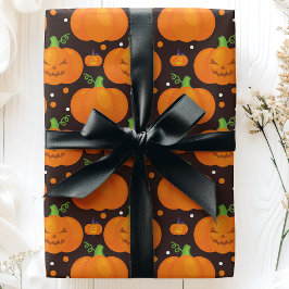 Halloween Pompoen Griezelen Jack O'Lantern Patroon Cadeaupapier