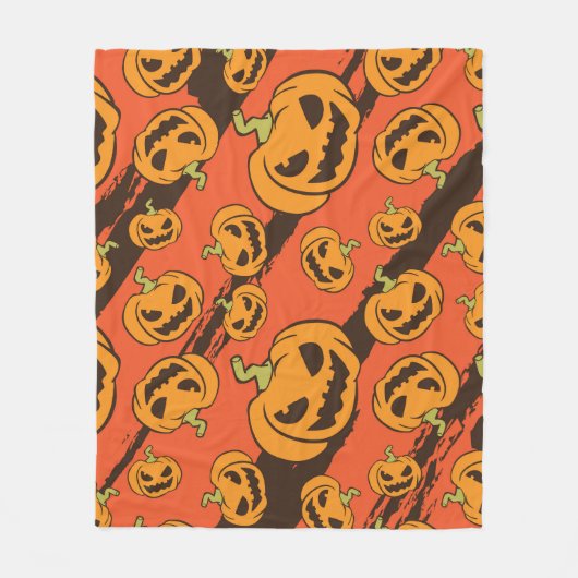 Halloween pompoen: griezelig naadloos patroon fleece deken (Voorkant)