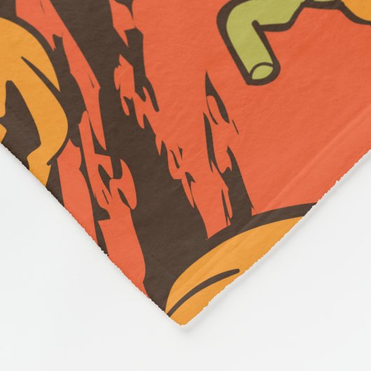 Halloween pompoen: griezelig naadloos patroon fleece deken (Hoek)