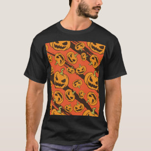 Halloween pompoen: griezelig naadloos patroon t-shirt