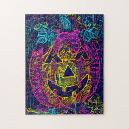 Halloween pompoen griezelige foto leuk legpuzzel