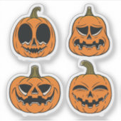 Halloween pompoen griezelige stickercollectie sticker (Voorkant)