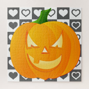 Halloween - pompoen - harten legpuzzel