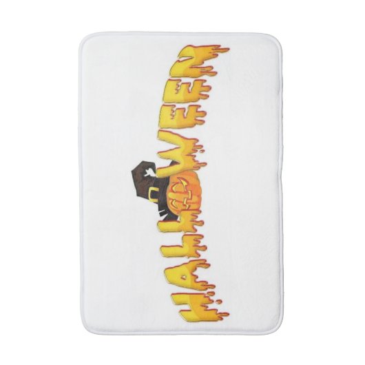 Halloween pompoen heks badmat (Voorkant Verticaal)