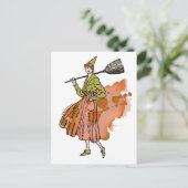 Halloween pompoen heks briefkaart (Staand voorkant)