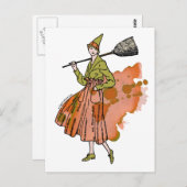 Halloween pompoen heks briefkaart (Voorkant / Achterkant)