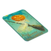 Halloween pompoen heks  Briefkaart Magneet (Rechterzijde)