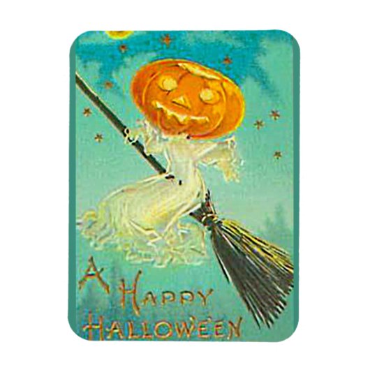 Halloween pompoen heks  Briefkaart Magneet (Verticaal)