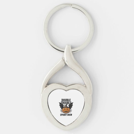 Halloween Pompoen Heks Dubbele Problemen Vintage D Sleutelhanger (Voorkant)