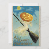 Halloween-pompoen-heks op een kamer (Voorkant)