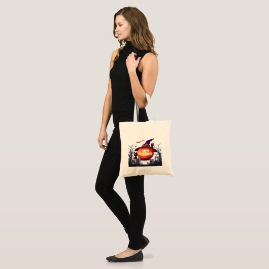 Halloween pompoen, heks Pet en zwarte katten Tote Bag (Voorkant (model))