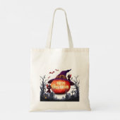 Halloween pompoen, heks Pet en zwarte katten Tote Bag (Achterkant)