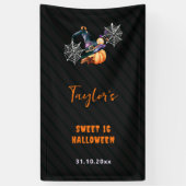 Halloween pompoen heks Pet geesten schattig zoet 1 Spandoek (Verticaal)