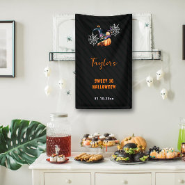 Halloween pompoen heks Pet geesten schattig zoet 1 Spandoek