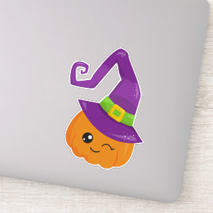 Halloween, pompoen, heks Pet, Trick or treat Sticker