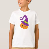 Halloween, pompoen, heks Pet, Trick or treat T-shirt (Voorkant)