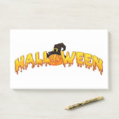 Halloween pompoen heks post-it® notes (Op bureau)