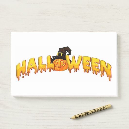 Halloween pompoen heks post-it® notes (Op bureau)