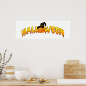 Halloween pompoen heks poster (Keuken)