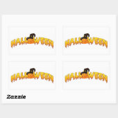 Halloween pompoen heks rechthoekige sticker (Vel)