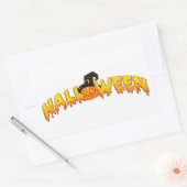 Halloween pompoen heks rechthoekige sticker (Envelop)