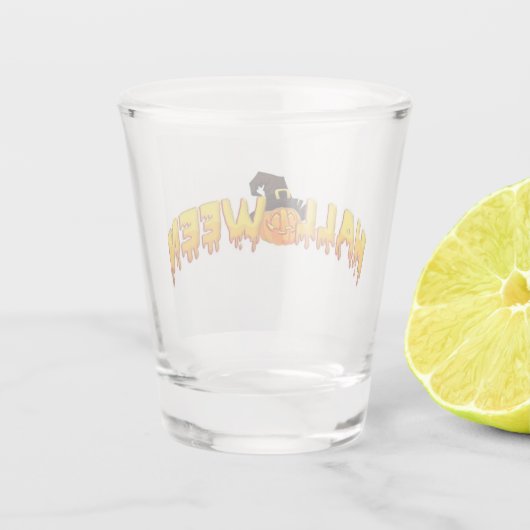 Halloween pompoen heks shot glas (Achterkant)