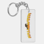 Halloween pompoen heks sleutelhanger (Voorkant Links)