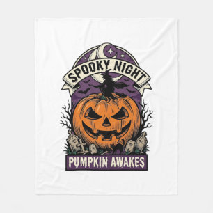 Halloween Pompoen Heks Vintage Griezelnacht Shirt Fleece Deken