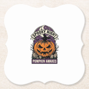 Halloween Pompoen Heks Vintage Griezelnacht Shirt Kartonnen Onderzetters