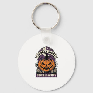 Halloween Pompoen Heks Vintage Griezelnacht Shirt Sleutelhanger