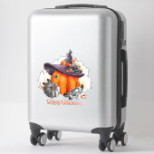 Halloween pompoen, heksen Pet, Rozen en Botten Sticker (Koffer)