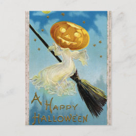  Halloween pompoen heksenbezem briefkaart