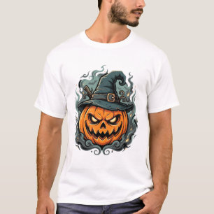 Halloween Pompoen Heksenhoed Griezeldesign T-shirt