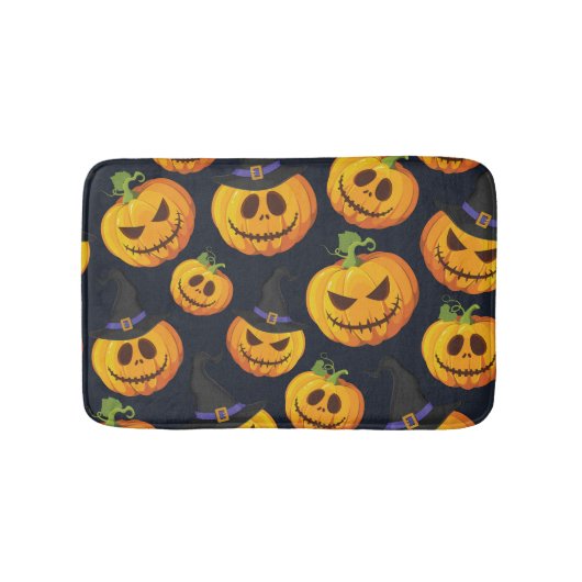 Halloween pompoen: heksenpatroon badmat (Voorkant)