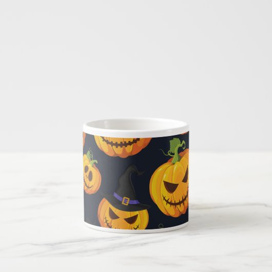 Halloween pompoen: heksenpatroon espresso kop (Voorkant)