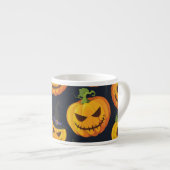 Halloween pompoen: heksenpatroon espresso kop (Voorkant rechts)