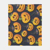 Halloween pompoen:  heksenpatroon fleece deken (Voorkant)