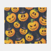 Halloween pompoen:  heksenpatroon fleece deken (Voorkant (Horizontaal))