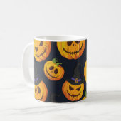 Halloween pompoen:  heksenpatroon koffiemok (Voorkant links)