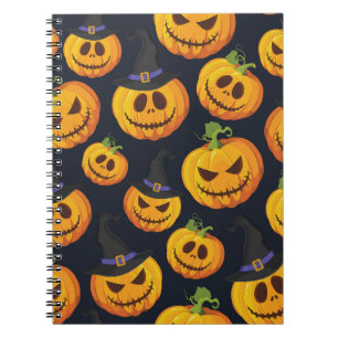 Halloween pompoen: heksenpatroon notitieboek
