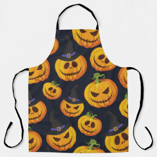 Halloween pompoen: heksenpatroon schort