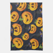 Halloween pompoen: heksenpatroon theedoek (Verticaal)