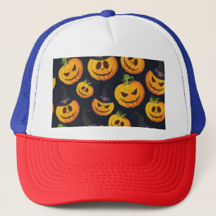 Halloween pompoen: heksenpatroon trucker pet
