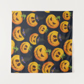 Halloween pompoen:  heksenpatroon wandkleed (Voorkant (horizontaal))