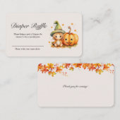 Halloween Pompoen Herfst Baby Luier Raffle Informatiekaartje (Voorkant / Achterkant)