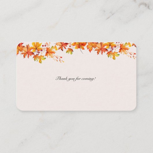 Halloween Pompoen Herfst Baby Luier Raffle Informatiekaartje (Achterkant)