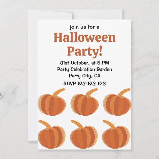 Halloween Pompoen Herfst Herfst Halloween Kaart (Voorkant)