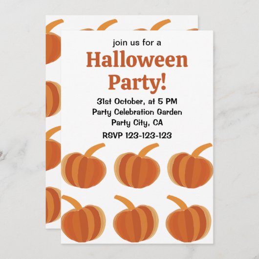 Halloween Pompoen Herfst Herfst Halloween Kaart (Voorkant / Achterkant)