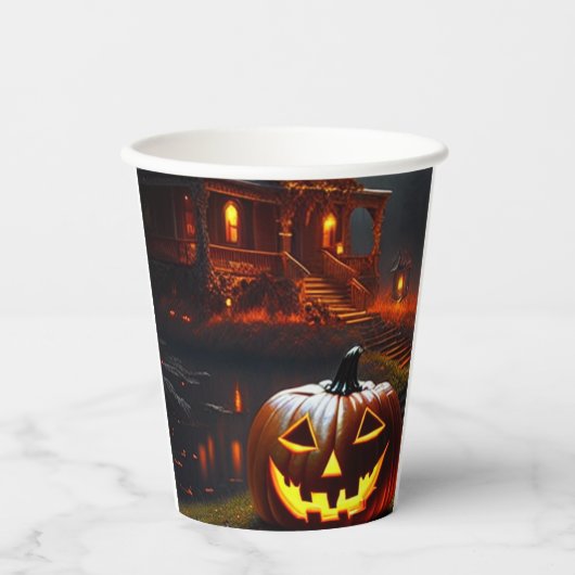Halloween/Pompoen/Herfst Papieren Bekers (Voorkant)