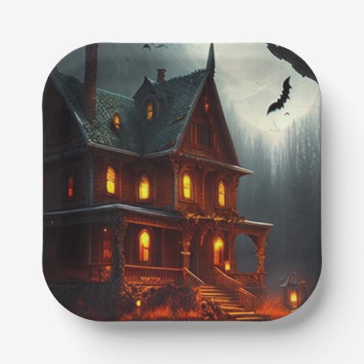 Halloween/Pompoen/Herfst Papieren Bordje (Voorkant)